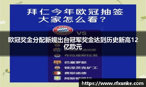 欧冠奖金分配新规出台冠军奖金达到历史新高12亿欧元